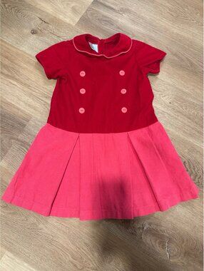 Bella bliss pink and red corduroy dress